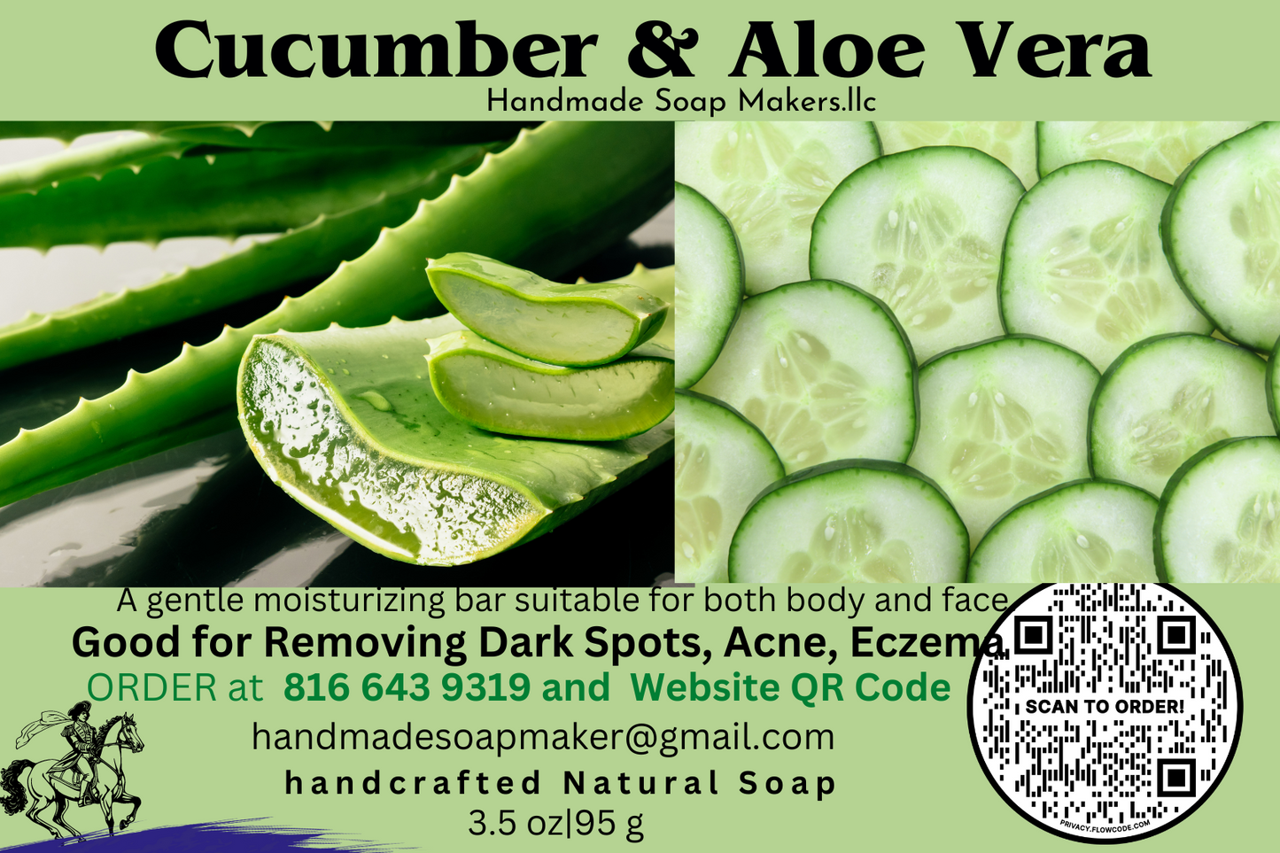 Organic Aloe Vera and Cucumber Soap for Nourishing Dry to Very Dry Skin